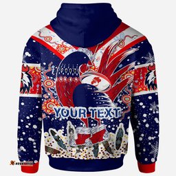 roosters rugby christmas hoodie custom merry christmas sydney roosters indigenous hoodie
