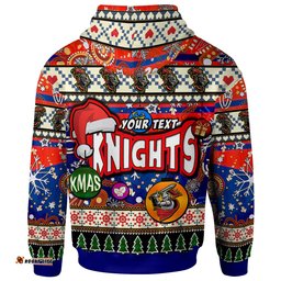 knights rugby christmas hoodie custom xmas knights christmas balls snowflake with aboriginal patterns hoodie
