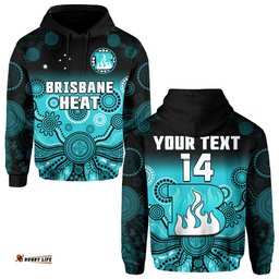 custom text and number brisbane heat hoodie gradient aboriginal dot painting