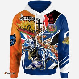 bulldogs rugby hoodie custom remembrance bulldogs anzac quote with poppy and rosemary hoodie