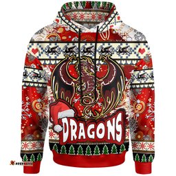 st george rugby christmas hoodie custom xmas dragon christmas balls snowflake with aboriginal patterns hoodie