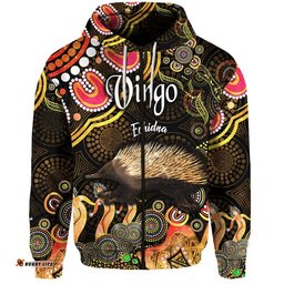 custom personalised australian astrology zip up and pullover hoodie virgo echidna zodiac aboriginal vibes gold