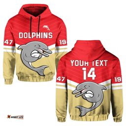 custom text and number dolphins rugby hoodie sporty style ver01
