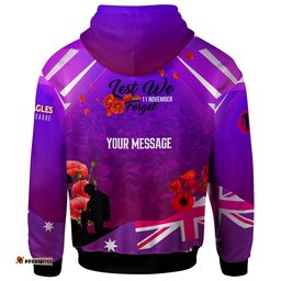 sea eagles rugby hoodie custom sea eagles remembrance day lest we forget poppies hoodie