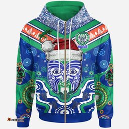 warriors rugby christmas hoodie custom merry new zealand warriors christmas indigenous hoodie