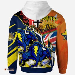 cowboys rugby hoodie custom remembrance cowboys anzac quote with poppy and rosemary hoodie