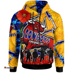 cowboys rugby hoodie custom cowboys remembrance day and poppies hoodie