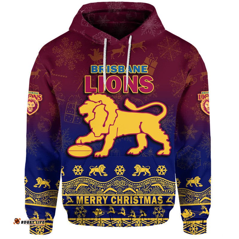 brisbane unique lions winter season zip up and pullover hoodie lions merry christmas