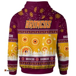 broncos rugby christmas hoodie custom broncos ugly christmas and aboriginal patterns hoodie