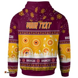 broncos rugby christmas hoodie custom broncos ugly christmas and aboriginal patterns hoodie