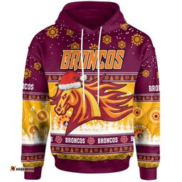 broncos rugby christmas hoodie custom broncos ugly christmas and aboriginal patterns hoodie