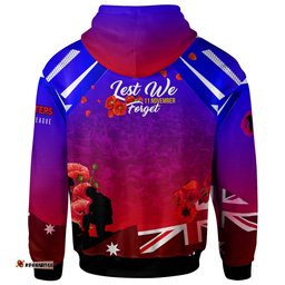 roosters rugby hoodie custom roosters remembrance day lest we forget poppies hoodie