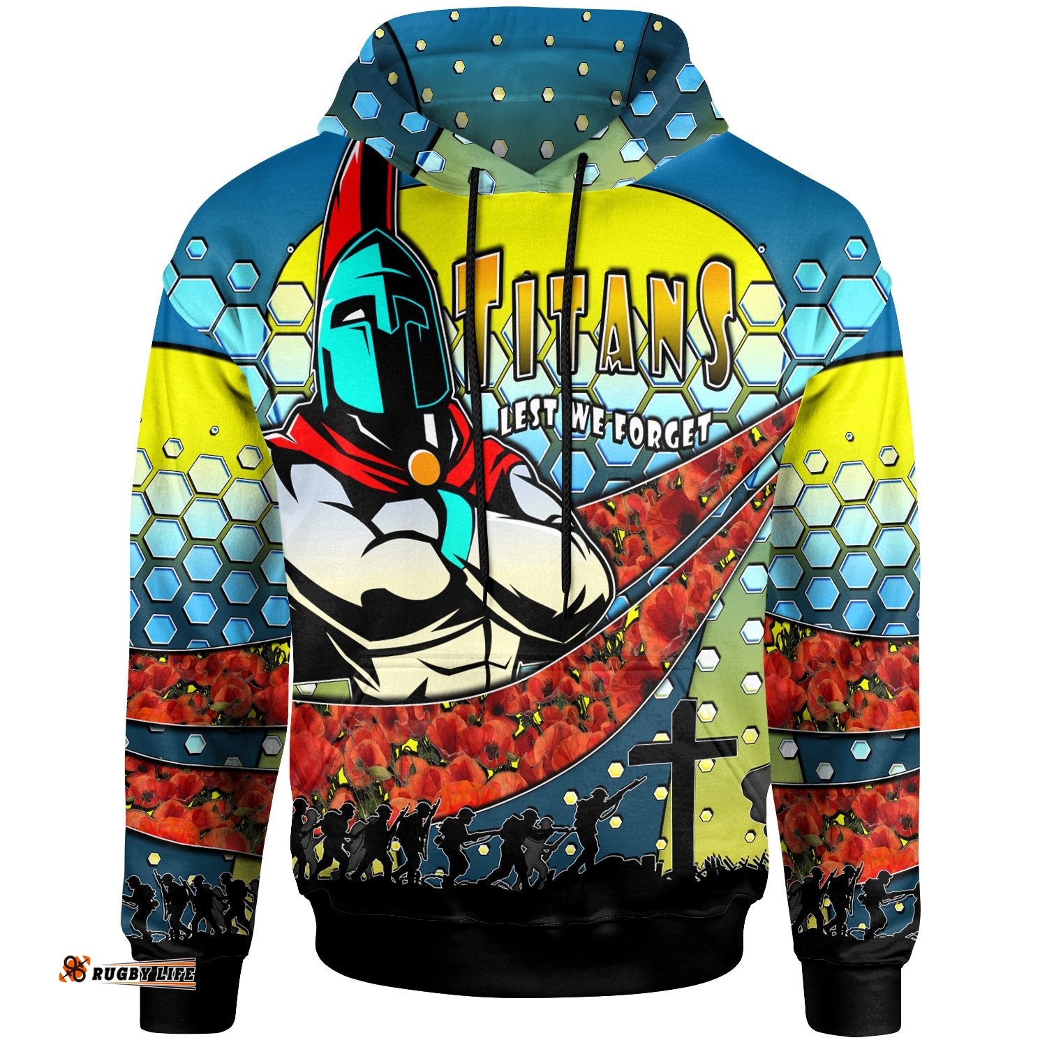 titans rugby hoodie custom titans lest we forget and poppies hoodie