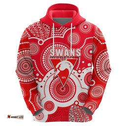 custom personalised and number swans afl hoodie aboriginal patterns