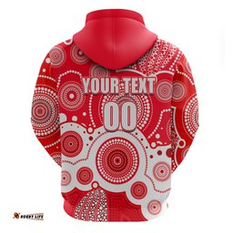 custom personalised and number swans afl hoodie aboriginal patterns