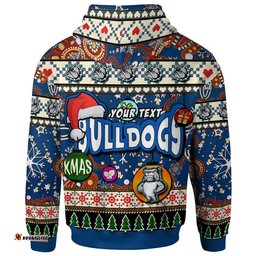 bulldogs rugby christmas hoodie custom xmas bulldogs christmas balls snowflake with aboriginal patterns hoodie