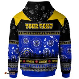 cowboys rugby christmas hoodie custom cowboys ugly christmas and aboriginal patterns hoodie