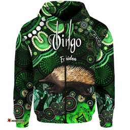 custom personalised australian astrology zip up and pullover hoodie virgo echidna zodiac aboriginal vibes green