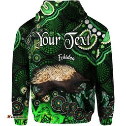 custom personalised australian astrology zip up and pullover hoodie virgo echidna zodiac aboriginal vibes green