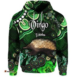 custom personalised australian astrology zip up and pullover hoodie virgo echidna zodiac aboriginal vibes green
