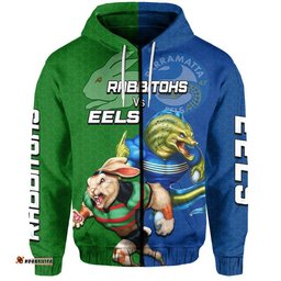 eels and rabbitohs rugby hoodie