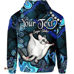 custom personalised australian astrology zip up and pullover hoodie gemini sugar glider zodiac aboriginal vibes blue