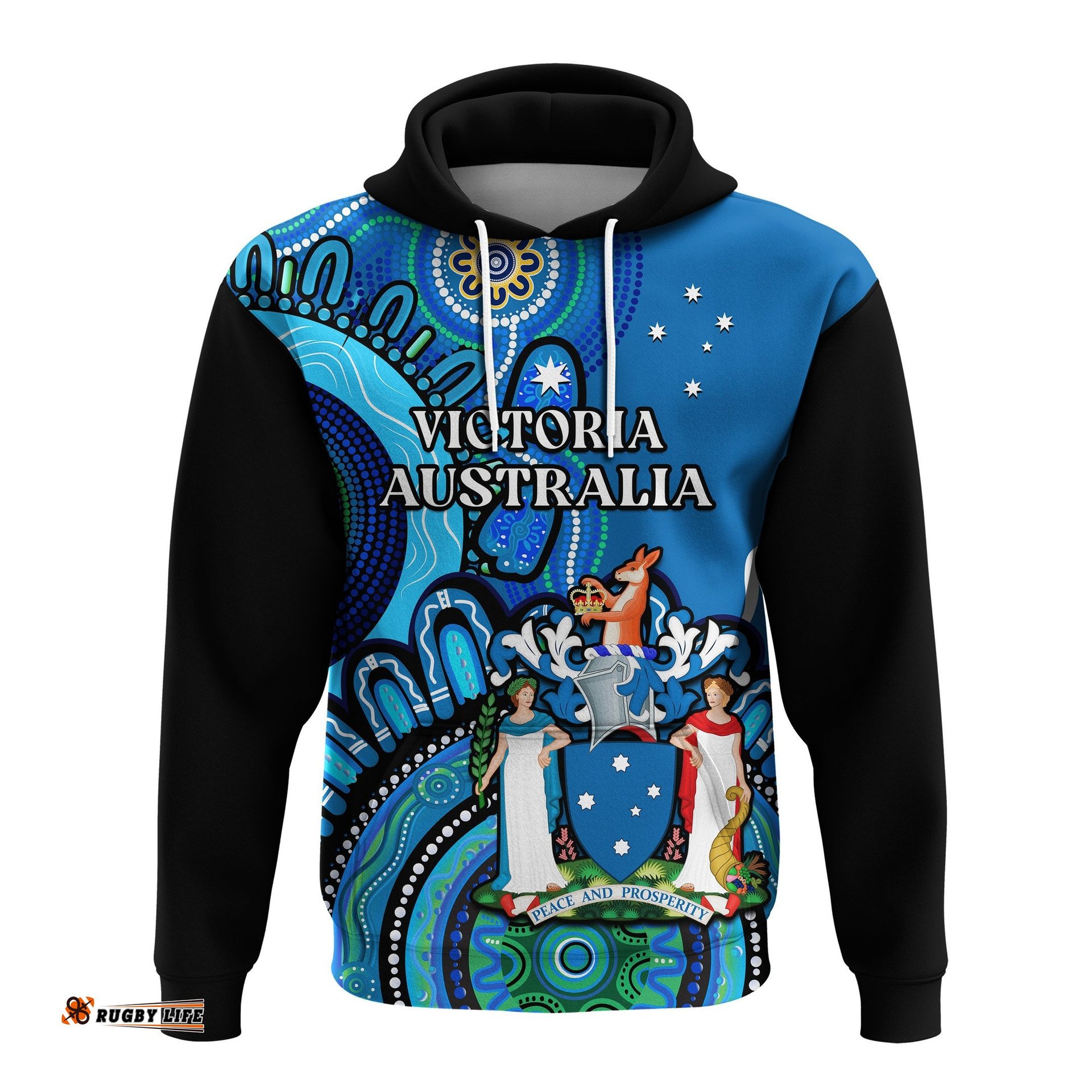 victoria state hoodie australian indigenous art