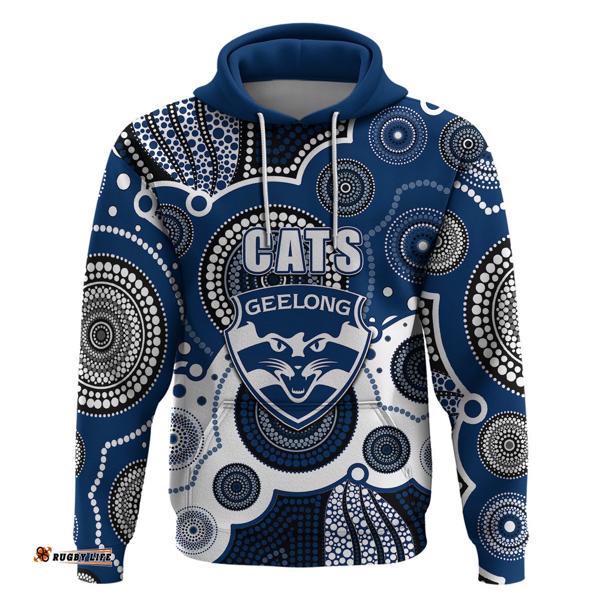 custom personalised and number cats afl hoodie aboriginal patterns