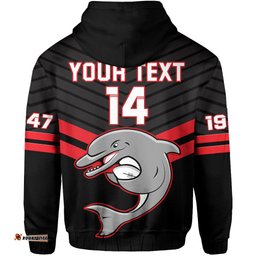 custom text and number dolphins rugby hoodie sporty style ver03