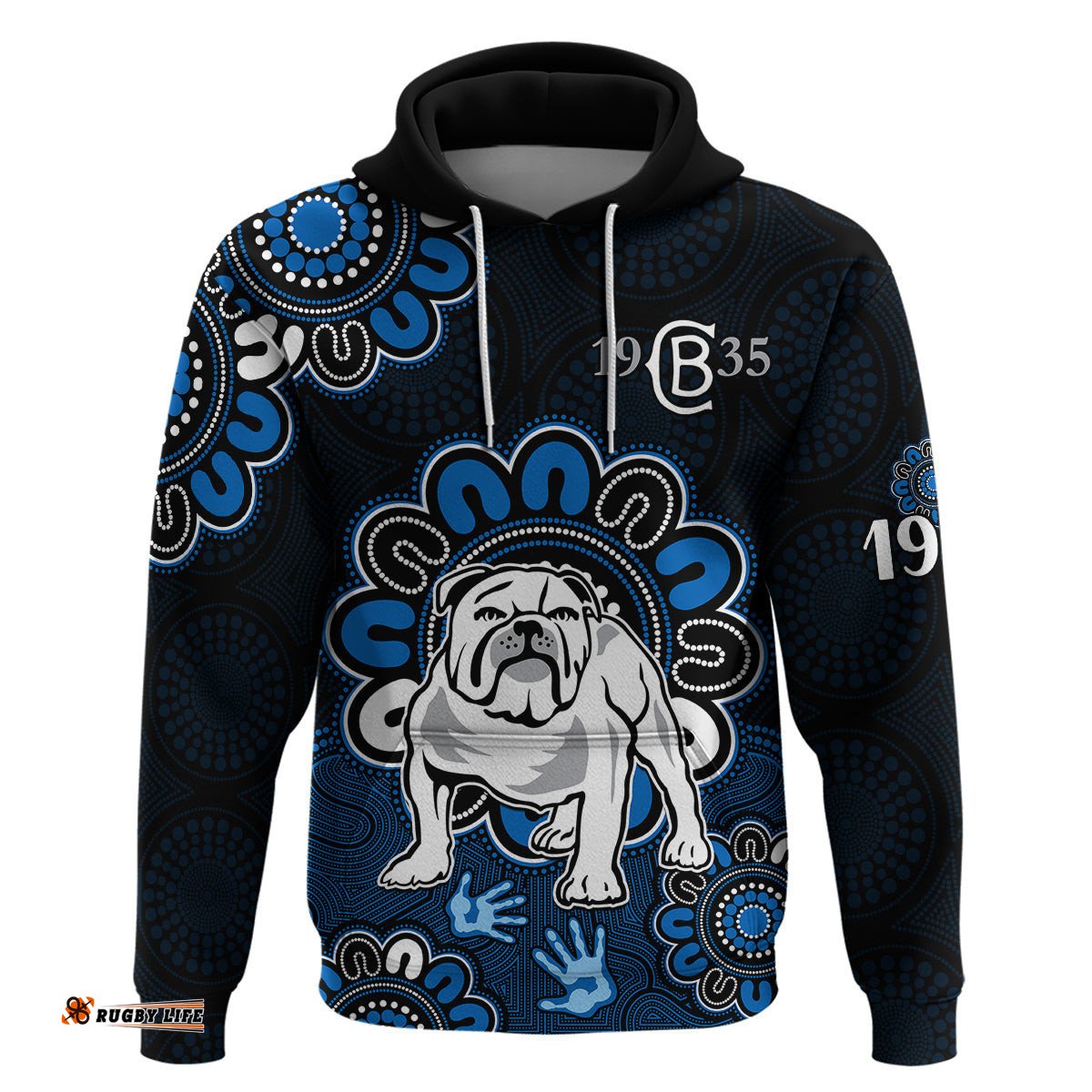 custom personalised nrl canterbury bankstown bulldogs rugby berries 1935 aboriginal no2 hoodie