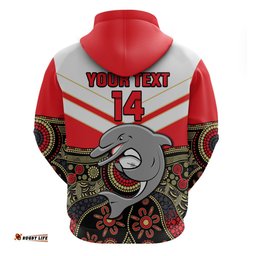 custom text and number dolphins rugby hoodie indigenous dynamic version