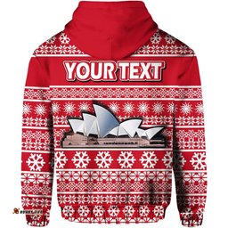 custom personalised australian sydney opera house christmas vibe with aboriginal dot painting style zip up and pullover hoodie
