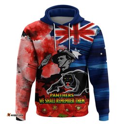 anzac panthers rugby hoodie we shall remember