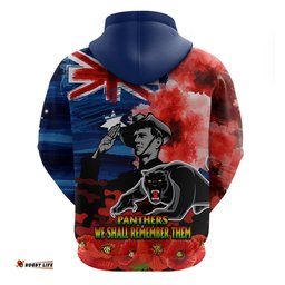 anzac panthers rugby hoodie we shall remember