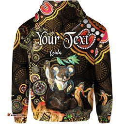 custom personalised australian astrology zip up and pullover hoodie cancer koala zodiac aboriginal vibes gold