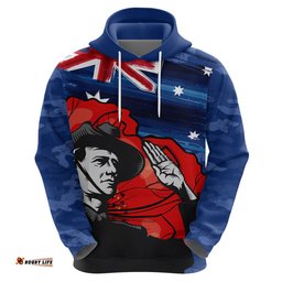 anzac day hoodie camo style soldier with flag