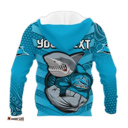 custom text and number sharks rugby hoodie go sharkies aboriginal sporty version