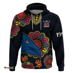 custom personalised afl adelaide football the crows 1990 aboriginal hoodie