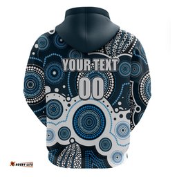custom personalised and number blues afl hoodie aboriginal patterns