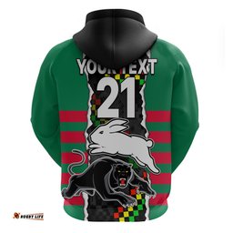 custom text and number nrl combine rabbitohs and panthers hoodie