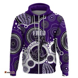 custom personalised and number freo afl hoodie aboriginal patterns