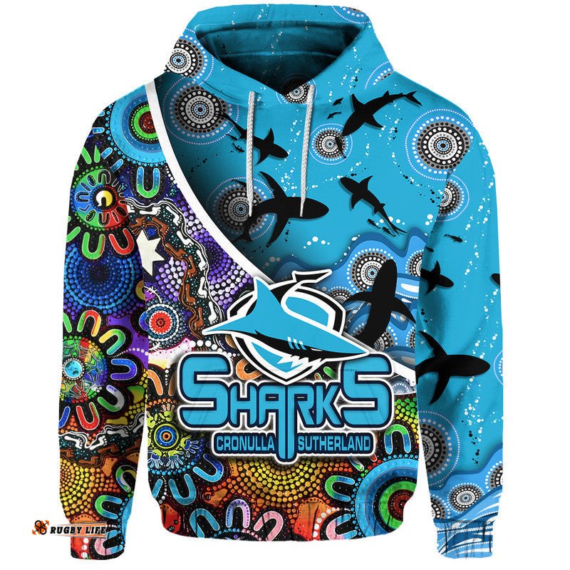 custom personalised cronulla sutherland zip up and pullover hoodie sharks indigenous aboriginal