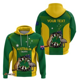 custom personalised australia darts national color mix kangaroo and emu hoodie