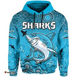 custom text and number sharks rugby hoodie go sharkies aboriginal special version