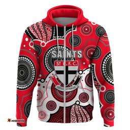custom personalised and number saints afl hoodie aboriginal patterns