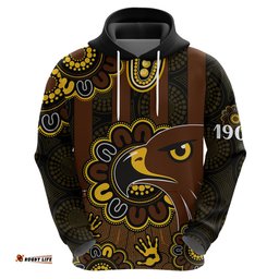 custom personalised afl hawthorn hawks 1902 aboriginal hoodie