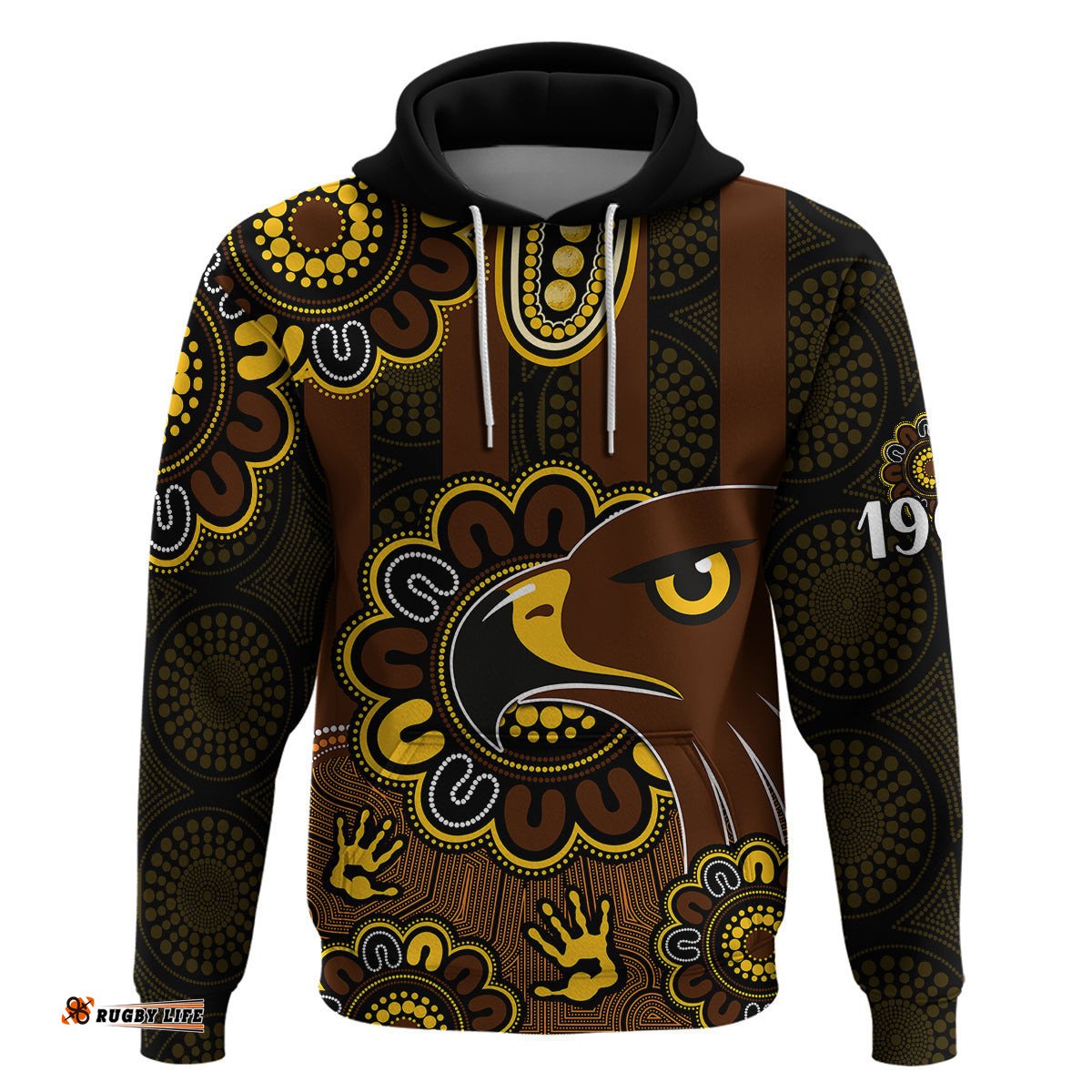 custom personalised afl hawthorn hawks 1902 aboriginal hoodie
