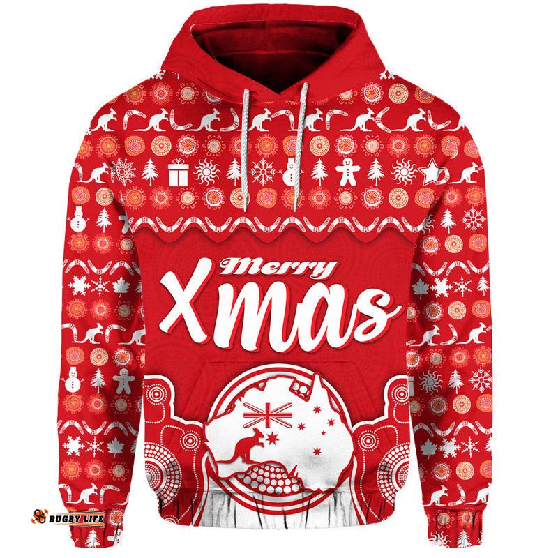 custom personalised australia christmas vibe with symbol aboriginal dot painting style zip up and pullover hoodie