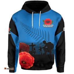 custom personalised anzac day new zealand remembers hoodie