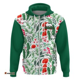 rabbitohs poppy flowers field zip up and pullover hoodie